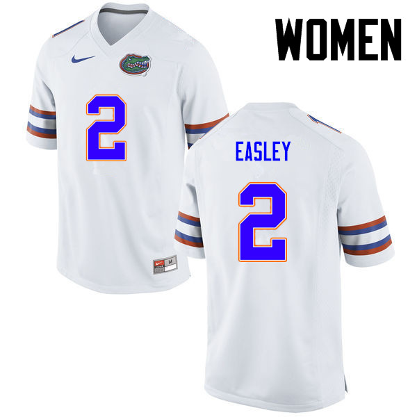 Women Florida Gators #2 Dominique Easley College Football Jerseys-White - Click Image to Close